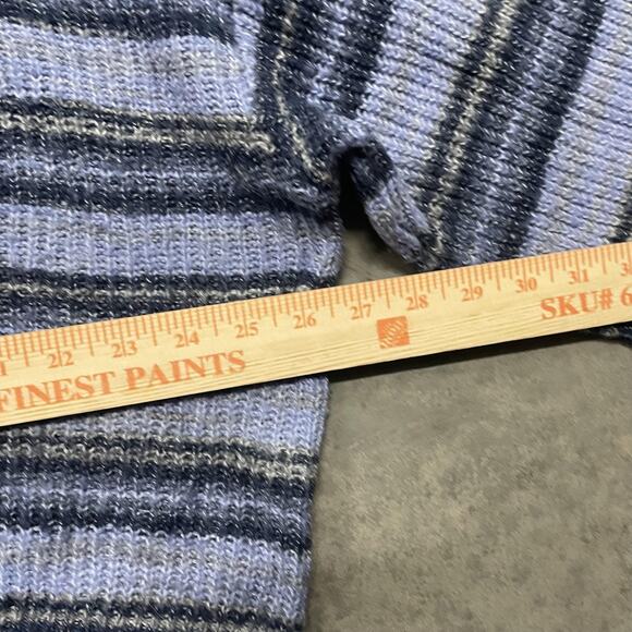 a.n.a A New Approach Sweater Womens 2XL Blue Gray Striped Knit Crewneck Pullover - Picture 3 of 6